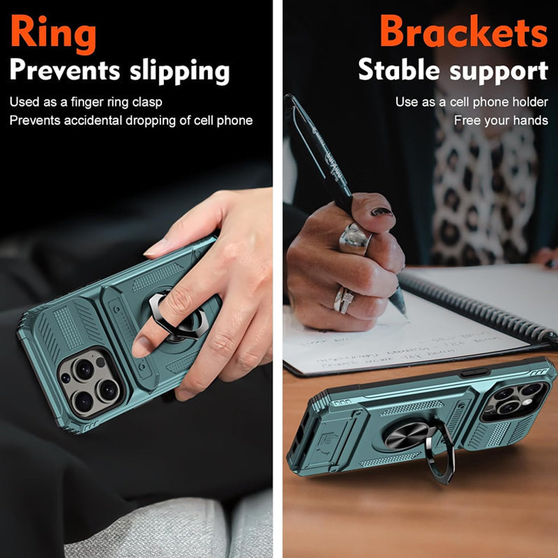 Magnetic iPhone Case with Card Holder & Kickstand