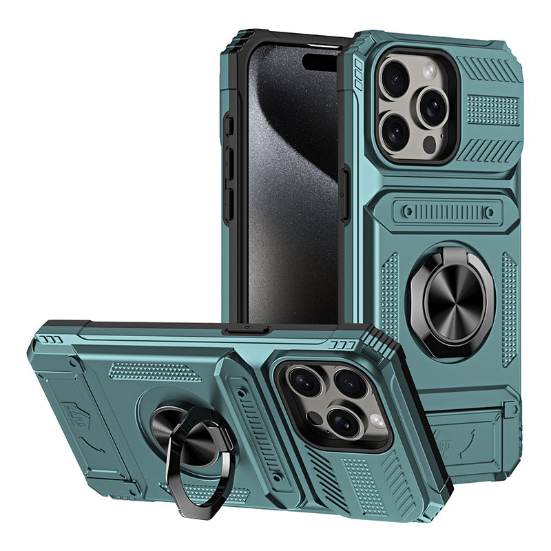 Magnetic iPhone Case with Card Holder & Kickstand