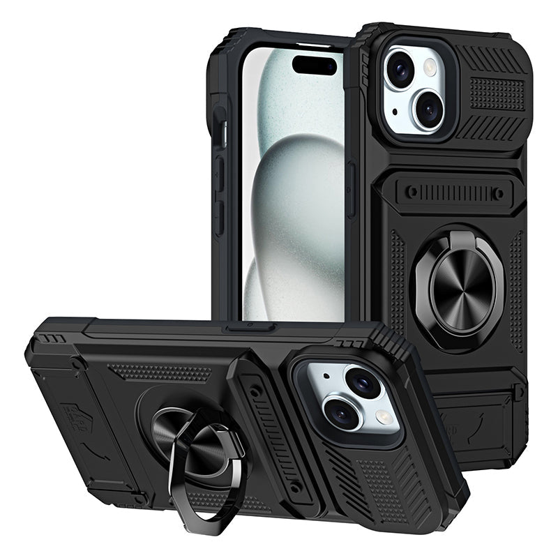 Magnetic iPhone Case with Card Holder & Kickstand