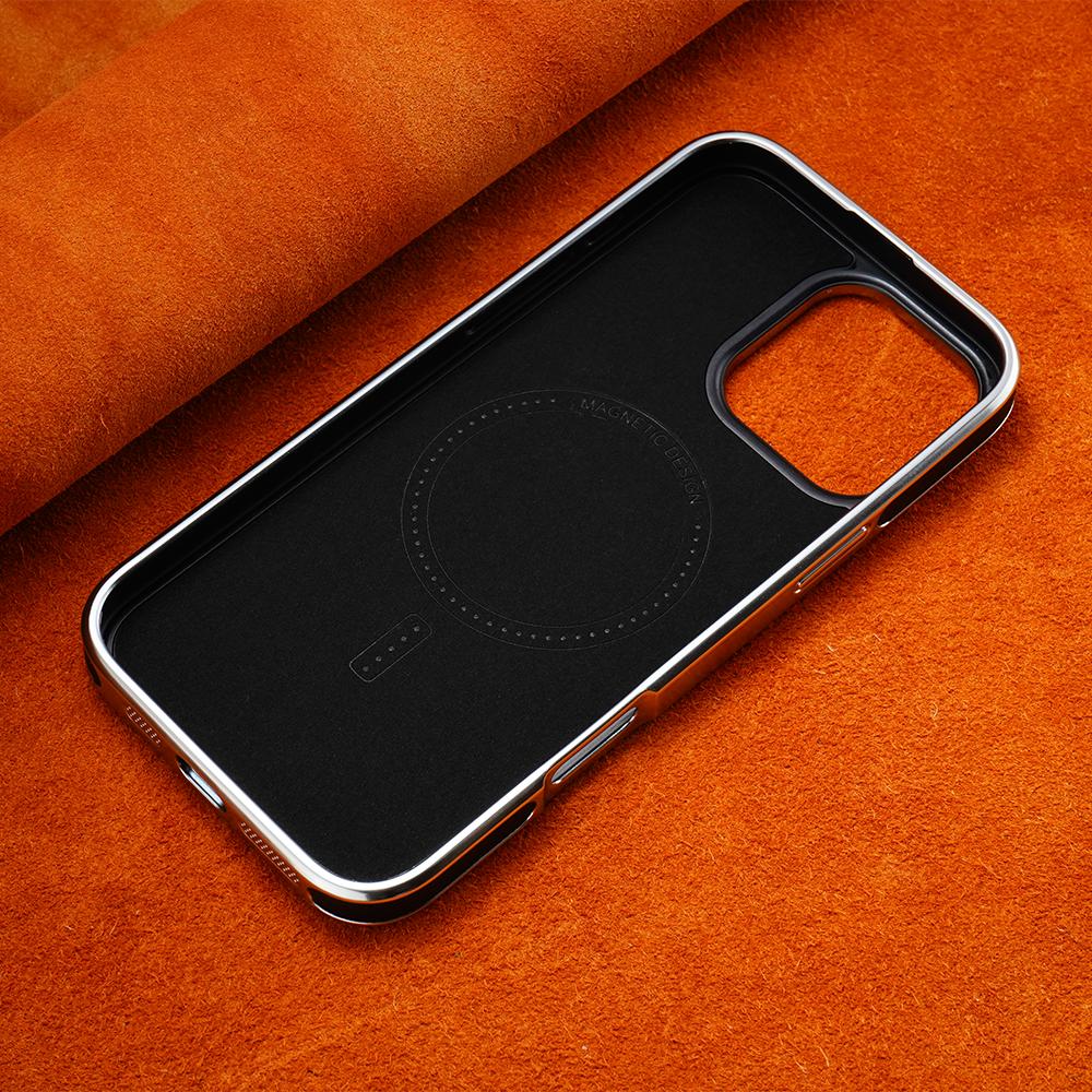 Luxury MagSafe Magnetic Leather Case with Enhanced Grip for iPhone