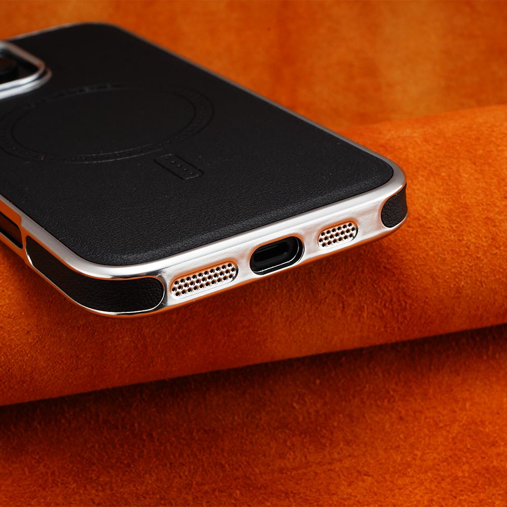 Luxury MagSafe Magnetic Leather Case with Enhanced Grip for iPhone