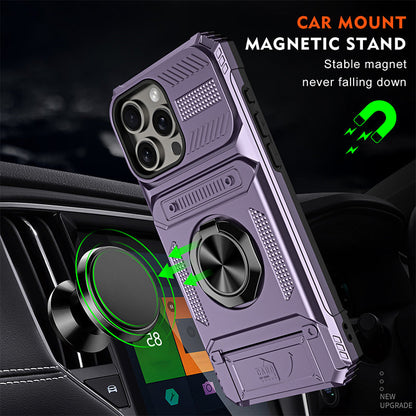 Magnetic iPhone Case with Card Holder & Kickstand