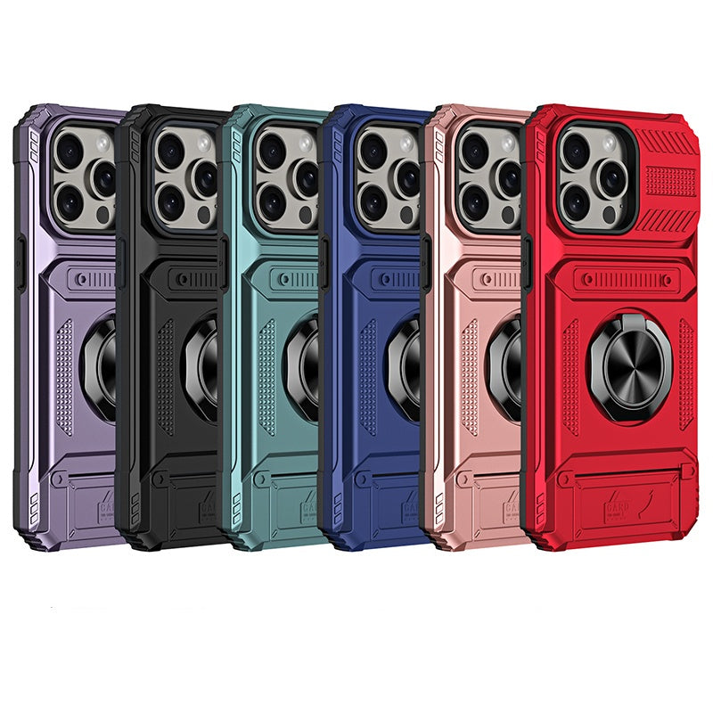 Magnetic iPhone Case with Card Holder & Kickstand